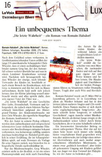 "Luxemburger Wort", 3. Dezember 2008